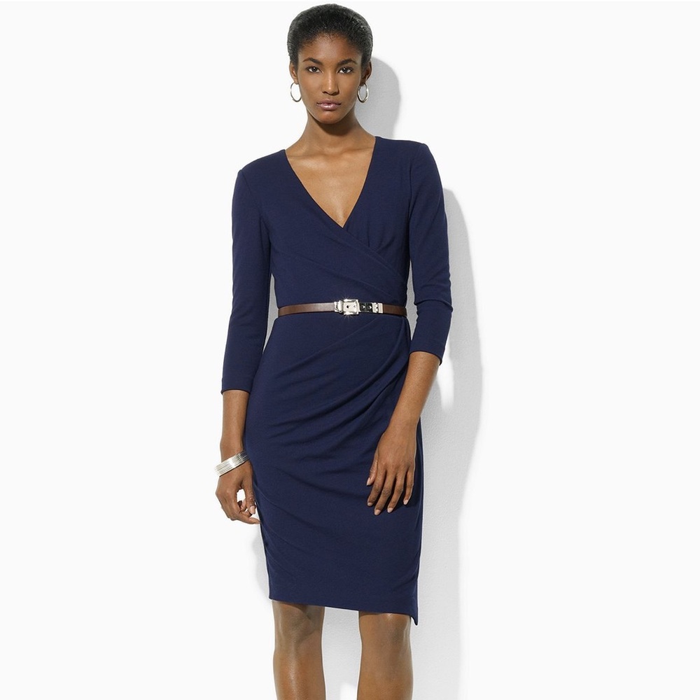 Lauren Ralph Lauren Dress, Faux-Wrap Belted